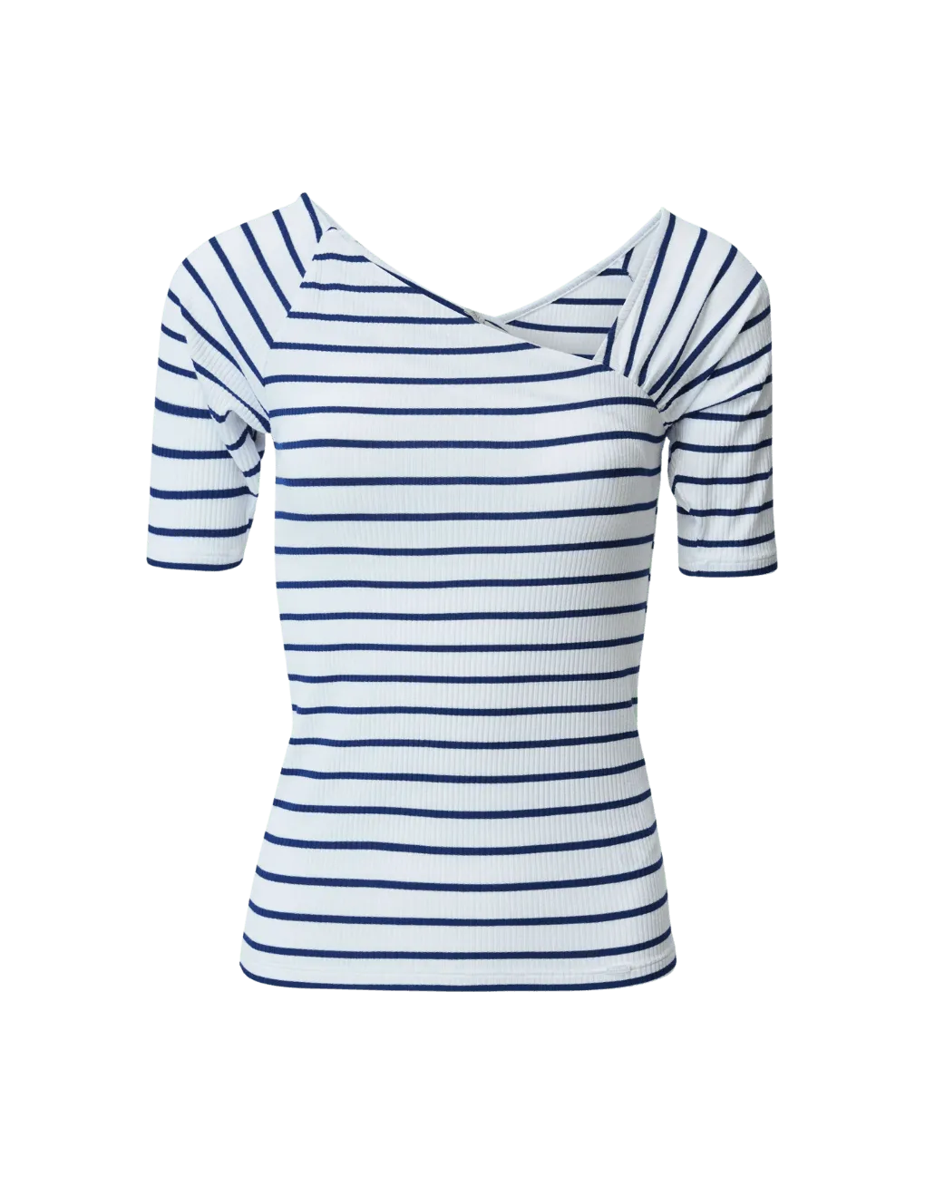 Camiseta Salsa Jeans de Punto con Escote Asimétrico - ECRU