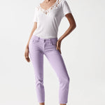 Camiseta Salsa Jeans Lisa con Encaje Arena - ECRU