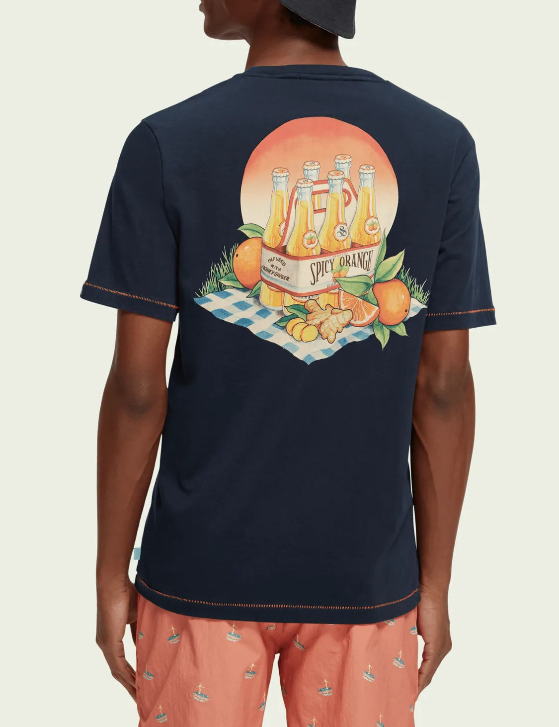 Camiseta Scotch & Soda Spicy Orange - ECRU