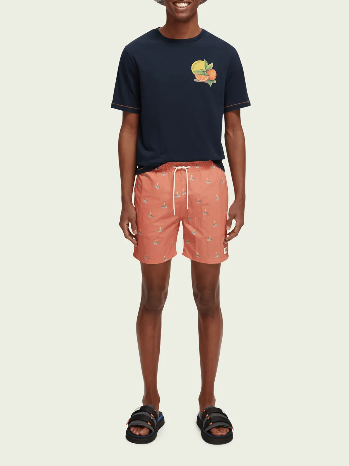 Camiseta Scotch & Soda Spicy Orange - ECRU