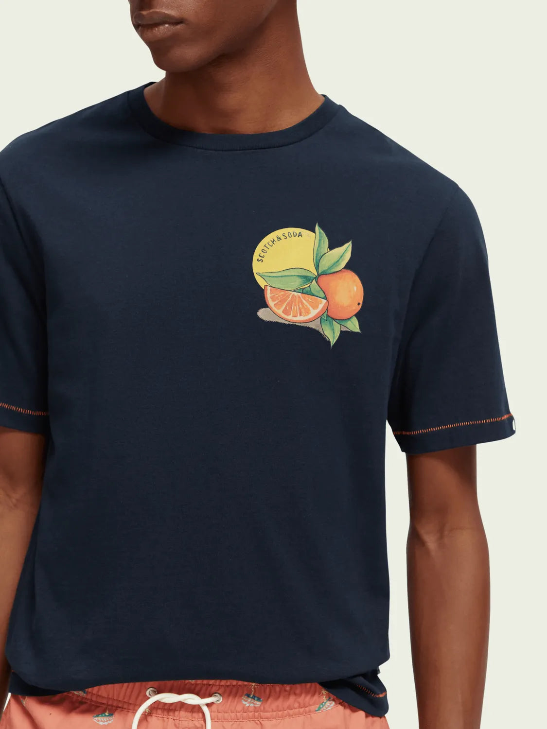 Camiseta Scotch & Soda Spicy Orange - ECRU