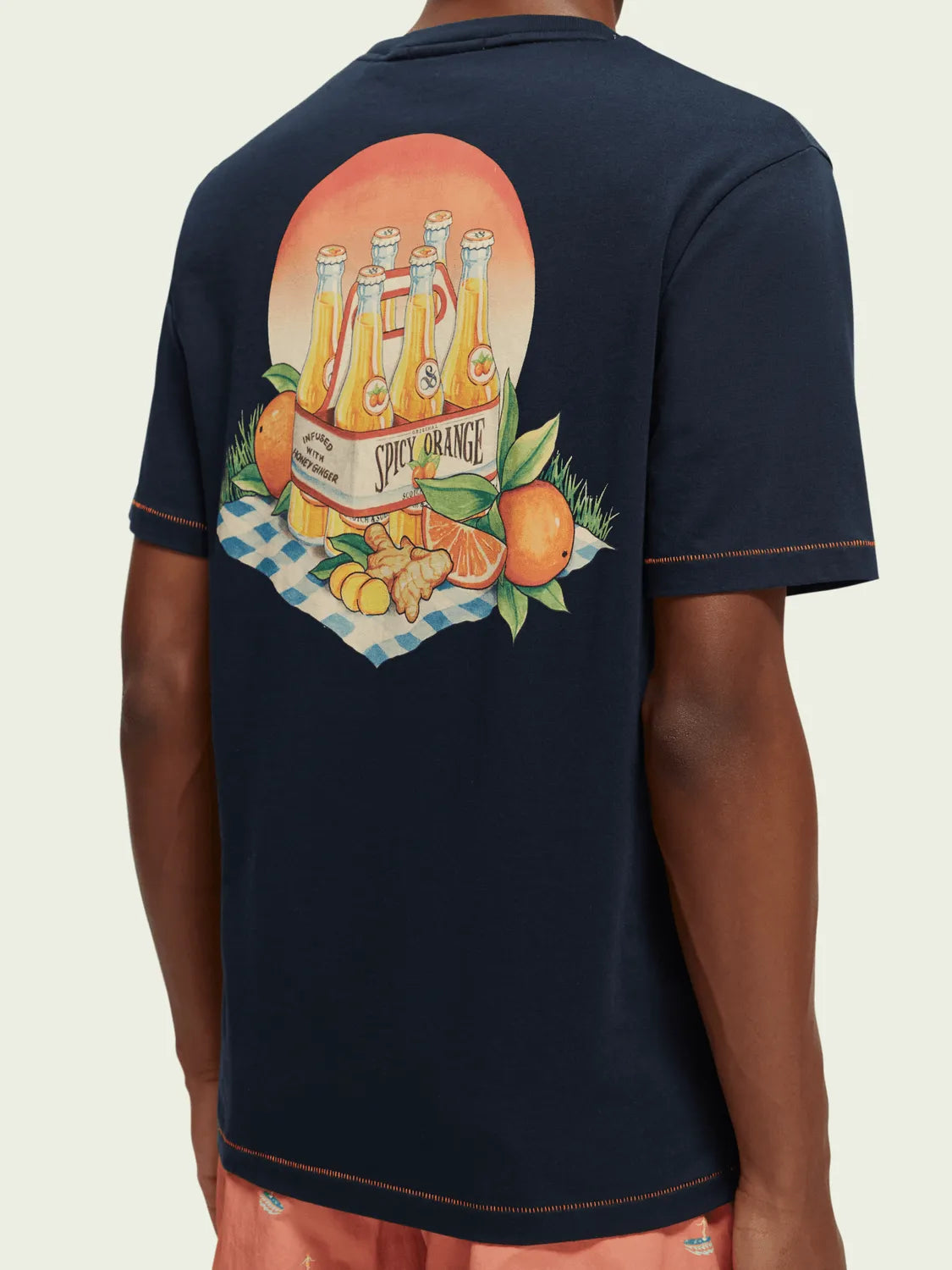 Camiseta Scotch & Soda Spicy Orange - ECRU