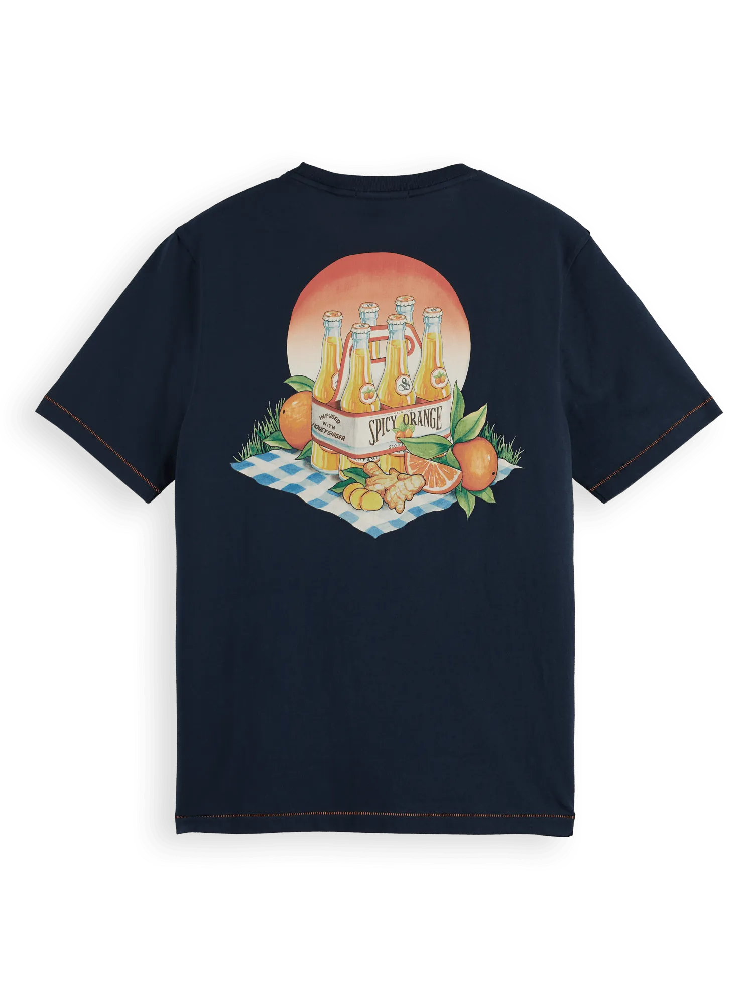 Camiseta Scotch & Soda Spicy Orange - ECRU
