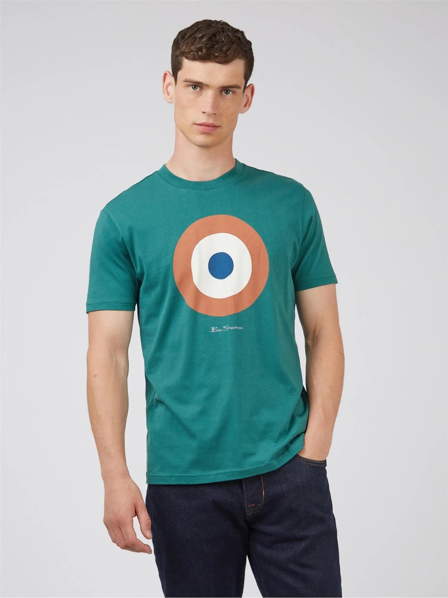 Camiseta Signature Target Dark Emerald - ECRU