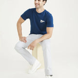 Camiseta Slim Logo Poseidon Blue - ECRU