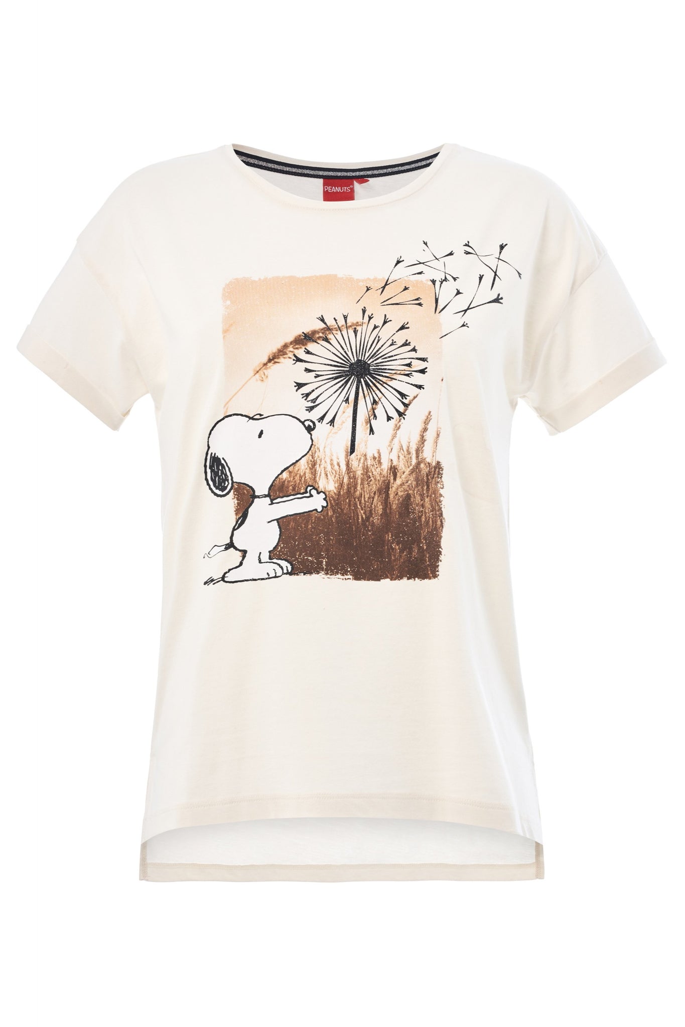 Camiseta Snoopy Estampado Floral - ECRU