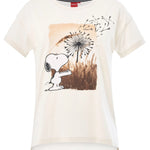 Camiseta Snoopy Estampado Floral - ECRU