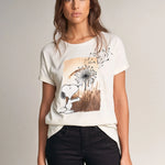 Camiseta Snoopy Estampado Floral - ECRU