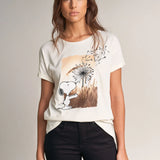 Camiseta Snoopy Estampado Floral - ECRU