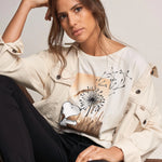 Camiseta Snoopy Estampado Floral - ECRU