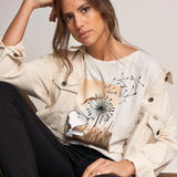 Camiseta Snoopy Estampado Floral - ECRU