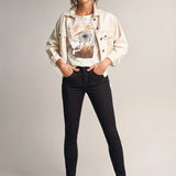 Camiseta Snoopy Estampado Floral - ECRU