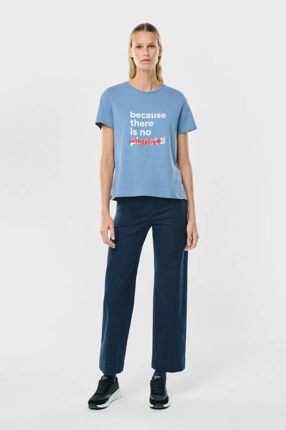 Camiseta Underlined Artic Blue - ECRU