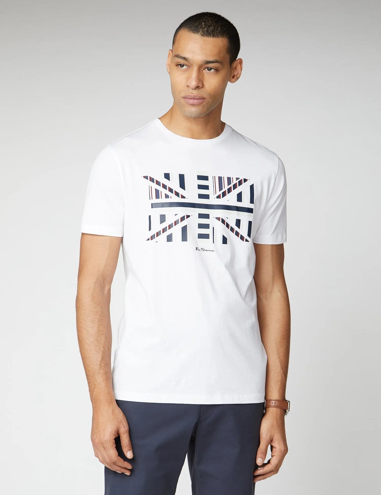 Camiseta Union Jack Chevron Block - ECRU
