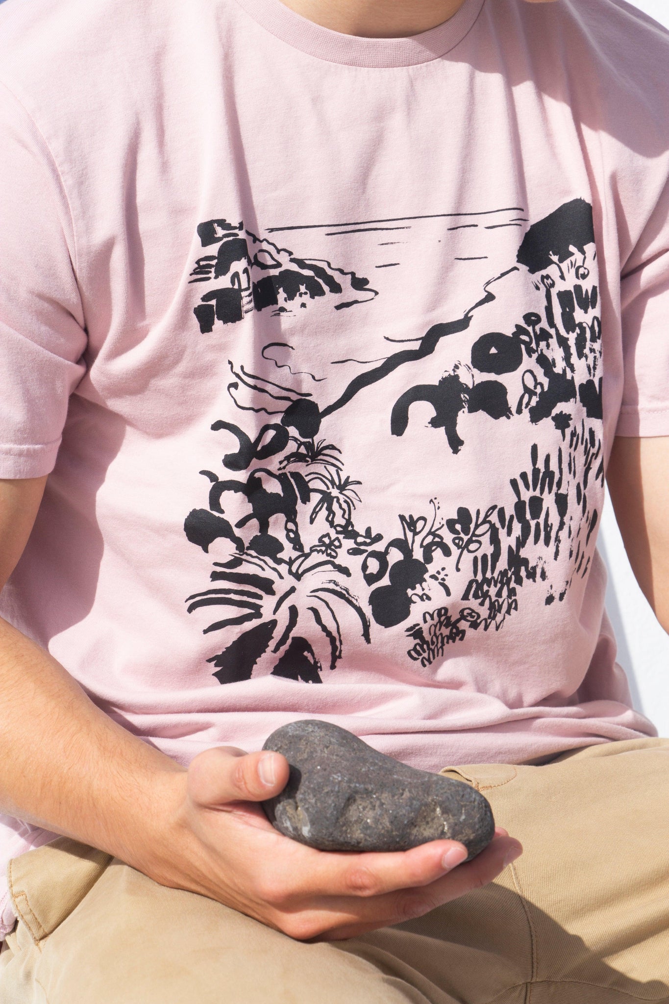 Camiseta Unisex Orgánica Pol Montserrat Playa - ECRU