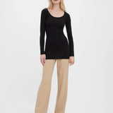 Camiseta Vero Moda Manga Larga Maxi Black - ECRU