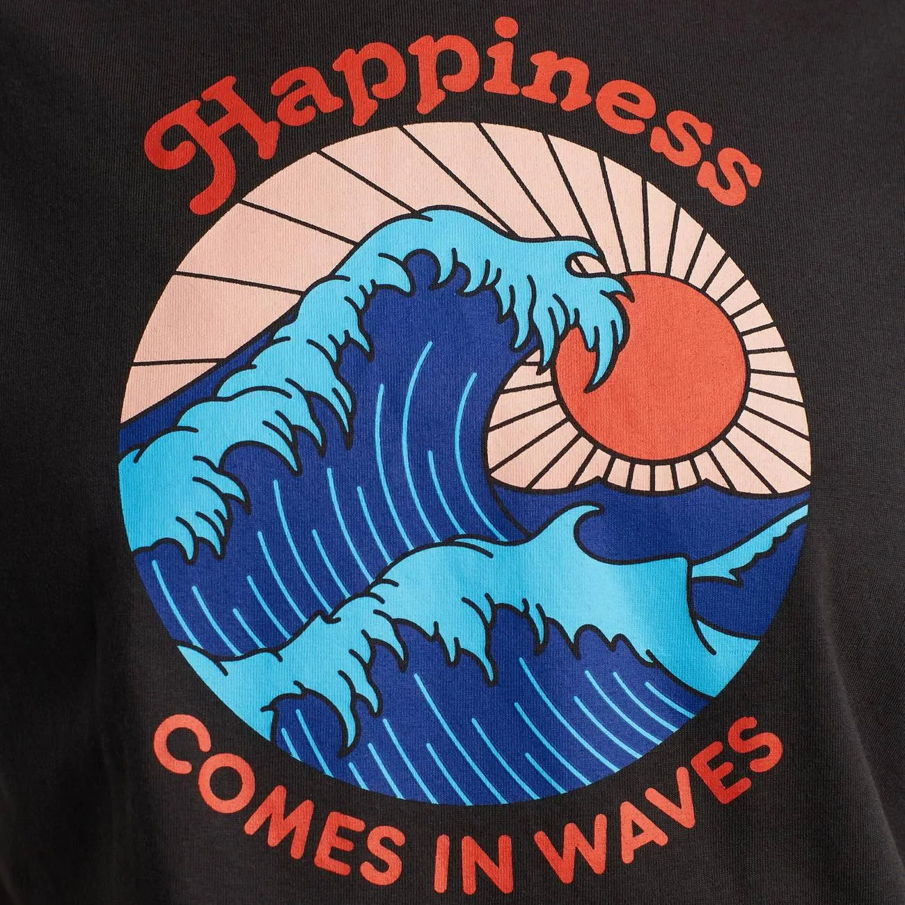 Camiseta Visby Happiness Charcoal - ECRU