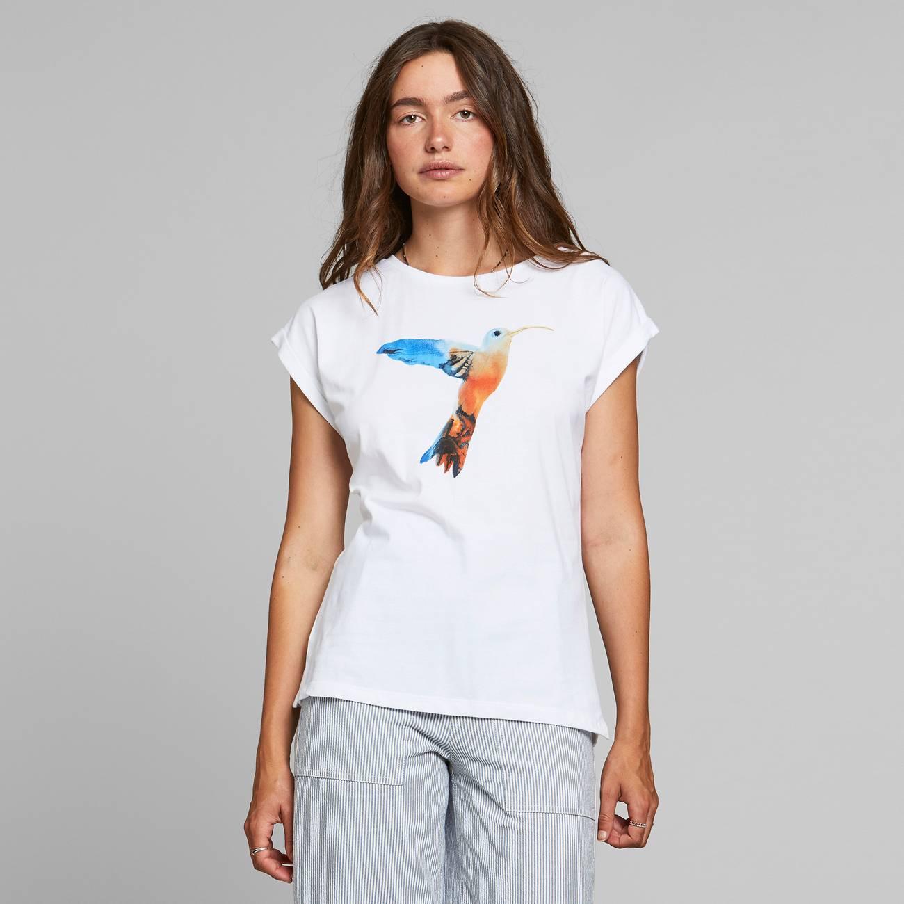 Camiseta Visby Painted Hummingbird White - ECRU
