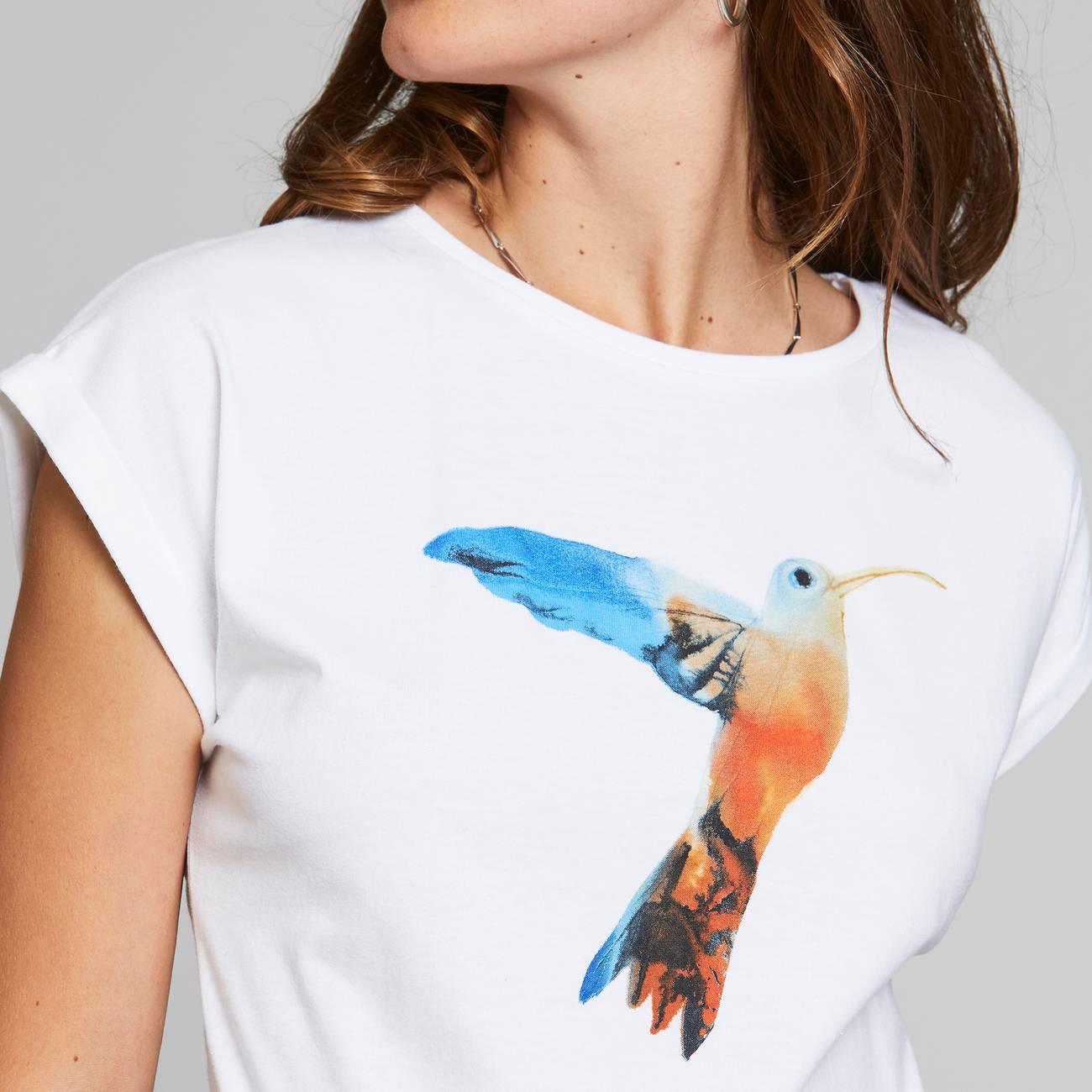 Camiseta Visby Painted Hummingbird White - ECRU