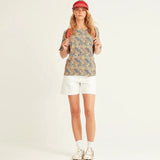 Camiseta Xantik Oversize Floral Fields - ECRU