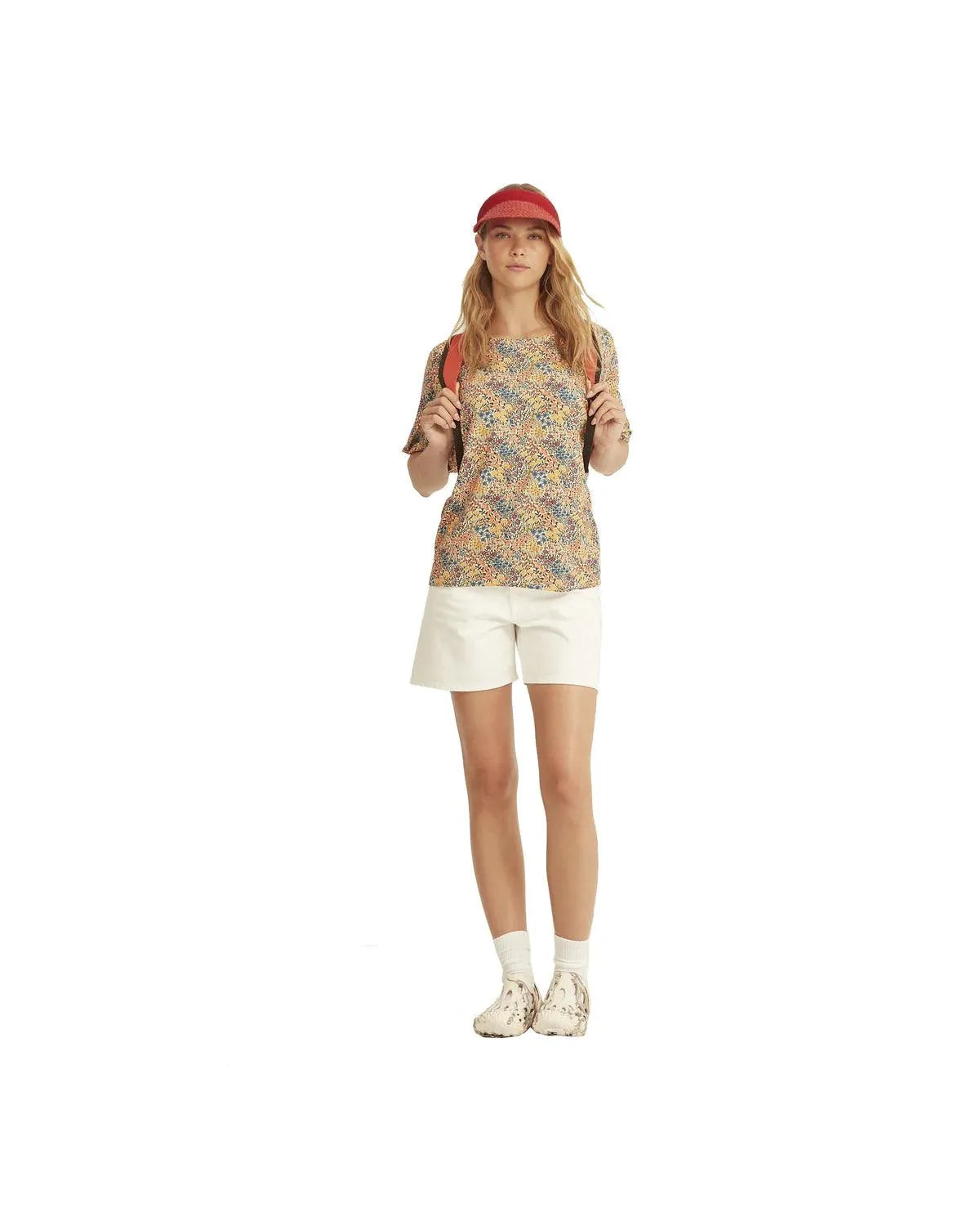 Camiseta Xantik Oversize Floral Fields - ECRU