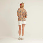 Camiseta Xantik Oversize Floral Fields - ECRU