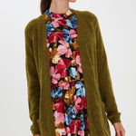 Cardigan Amara Fir Green - ECRU