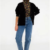 Cardigan de punto con botones y detalle de ochos negro - ECRU