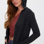 Cardigan Doffy Hood Black - ECRU