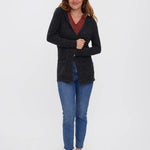 Cardigan Doffy Hood Black - ECRU