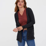 Cardigan Doffy Hood Black - ECRU