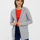 Cardigan Doffy Hood Grey Melange - ECRU