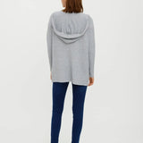 Cardigan Doffy Hood Grey Melange - ECRU