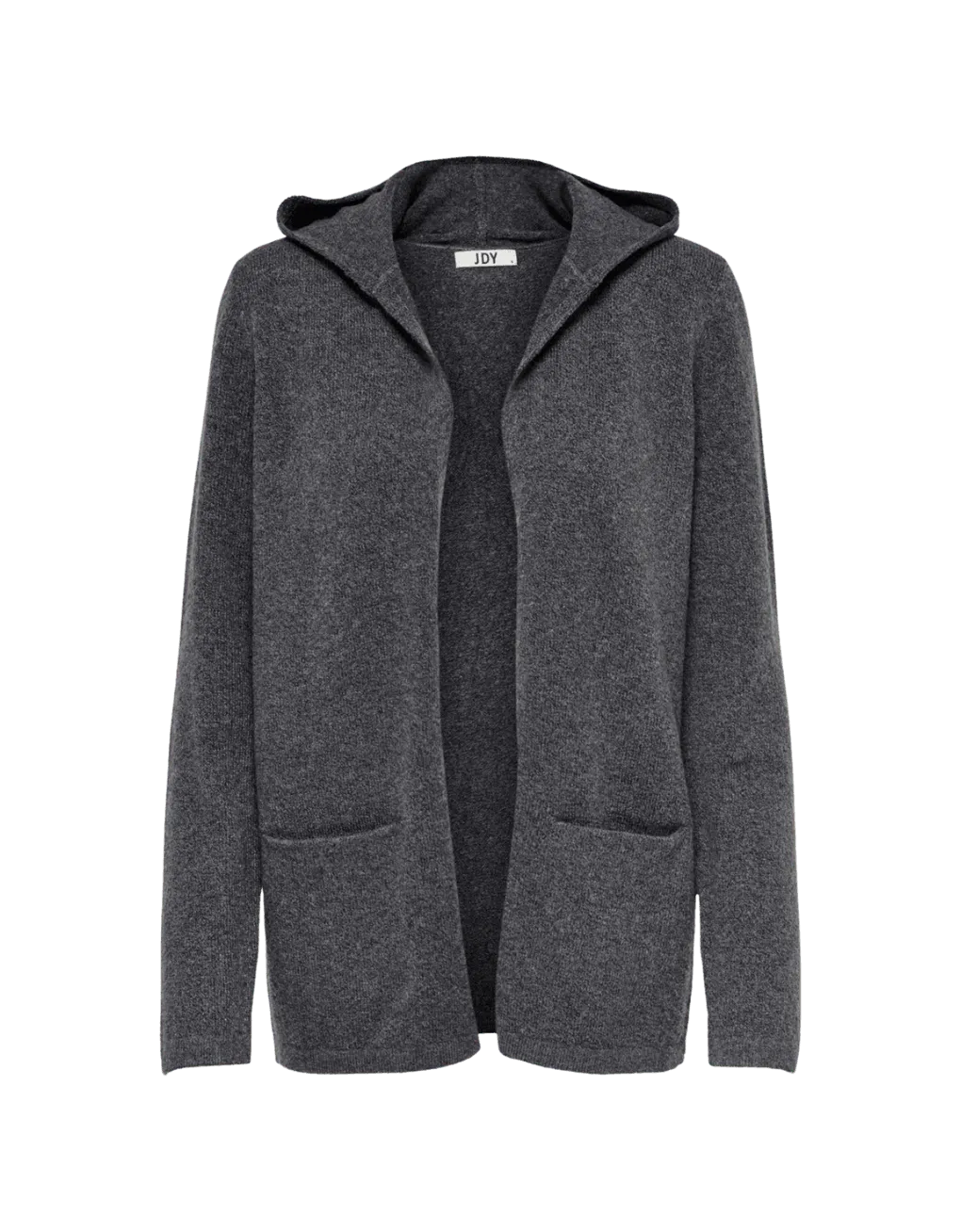Cardigan Hood Brilliant Dark Grey Melange - ECRU