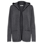Cardigan Hood Brilliant Dark Grey Melange - ECRU