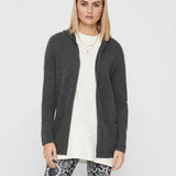 Cardigan Hood Brilliant Dark Grey Melange - ECRU