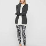 Cardigan Hood Brilliant Dark Grey Melange - ECRU