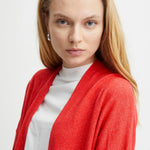 Cárdigan ICHI de punto Alpa Poppy Red - ECRU