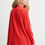 Cárdigan ICHI de punto Alpa Poppy Red - ECRU