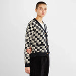 Cardigan Iggesund Pepita Cats Oat White - ECRU