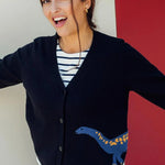 Cárdigan Jennifer Negro, Dino Pop - ECRU