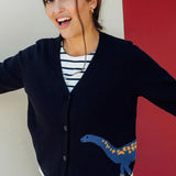 Cárdigan Jennifer Negro, Dino Pop - ECRU