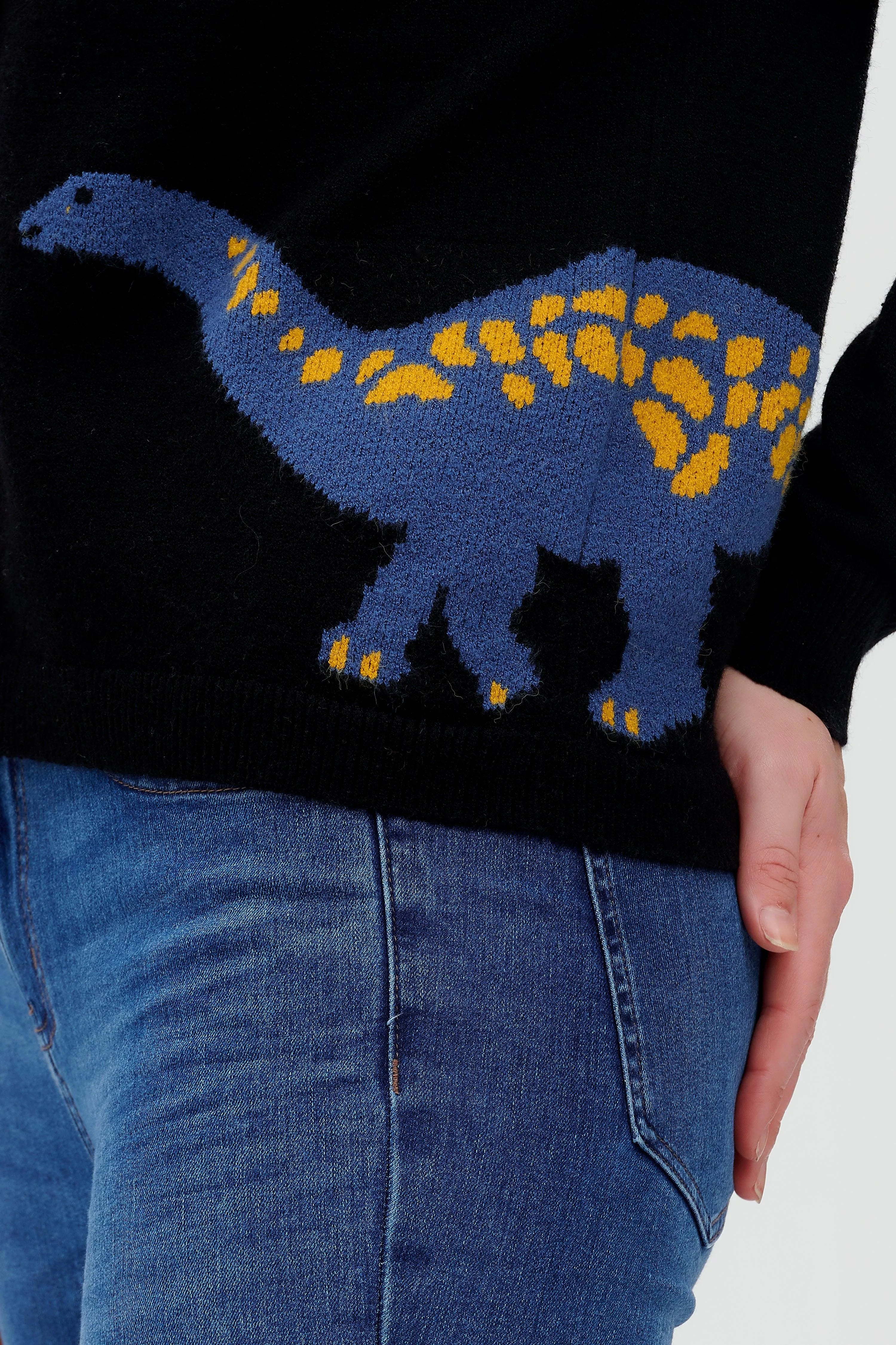 Cárdigan Jennifer Negro, Dino Pop - ECRU