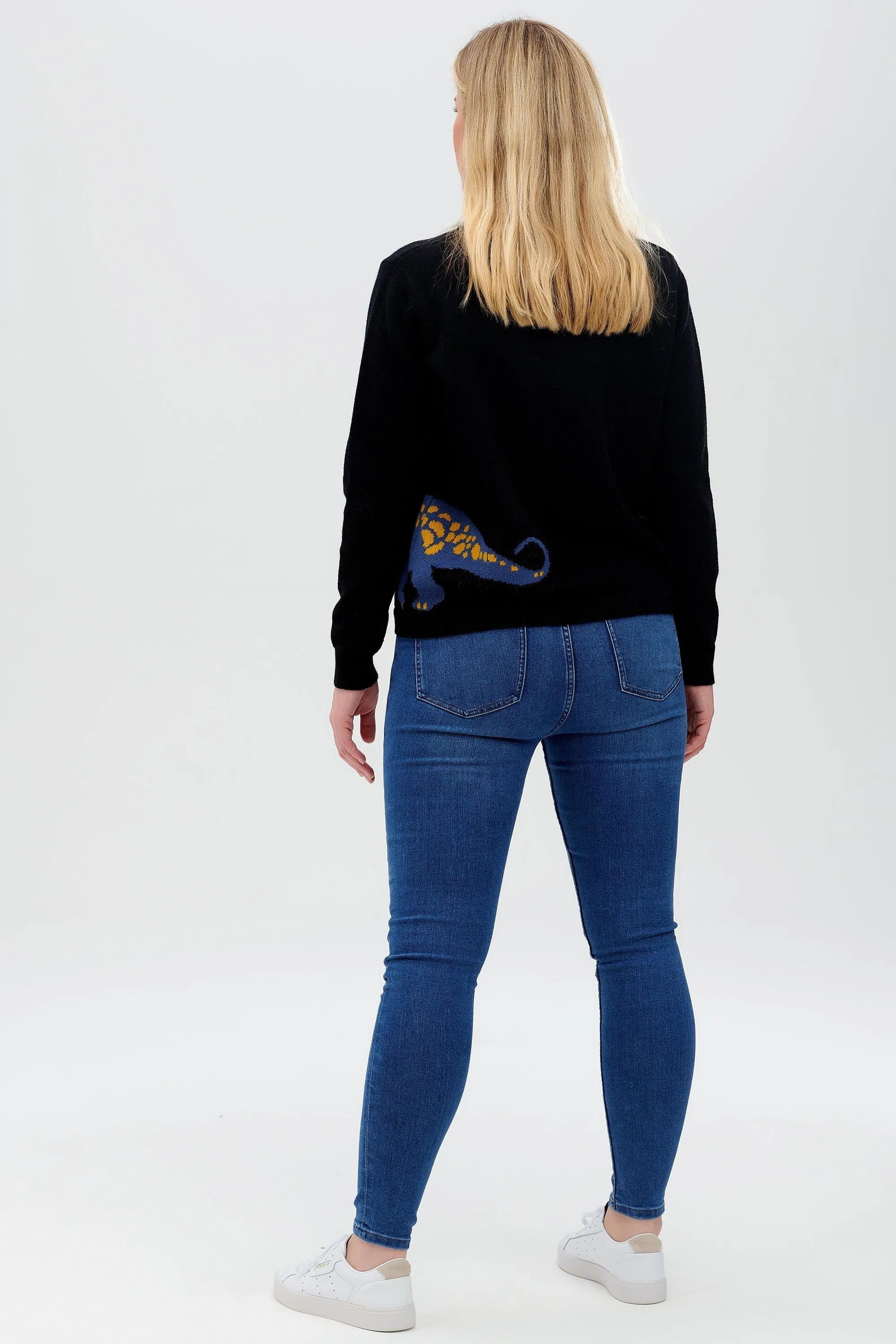 Cárdigan Jennifer Negro, Dino Pop - ECRU