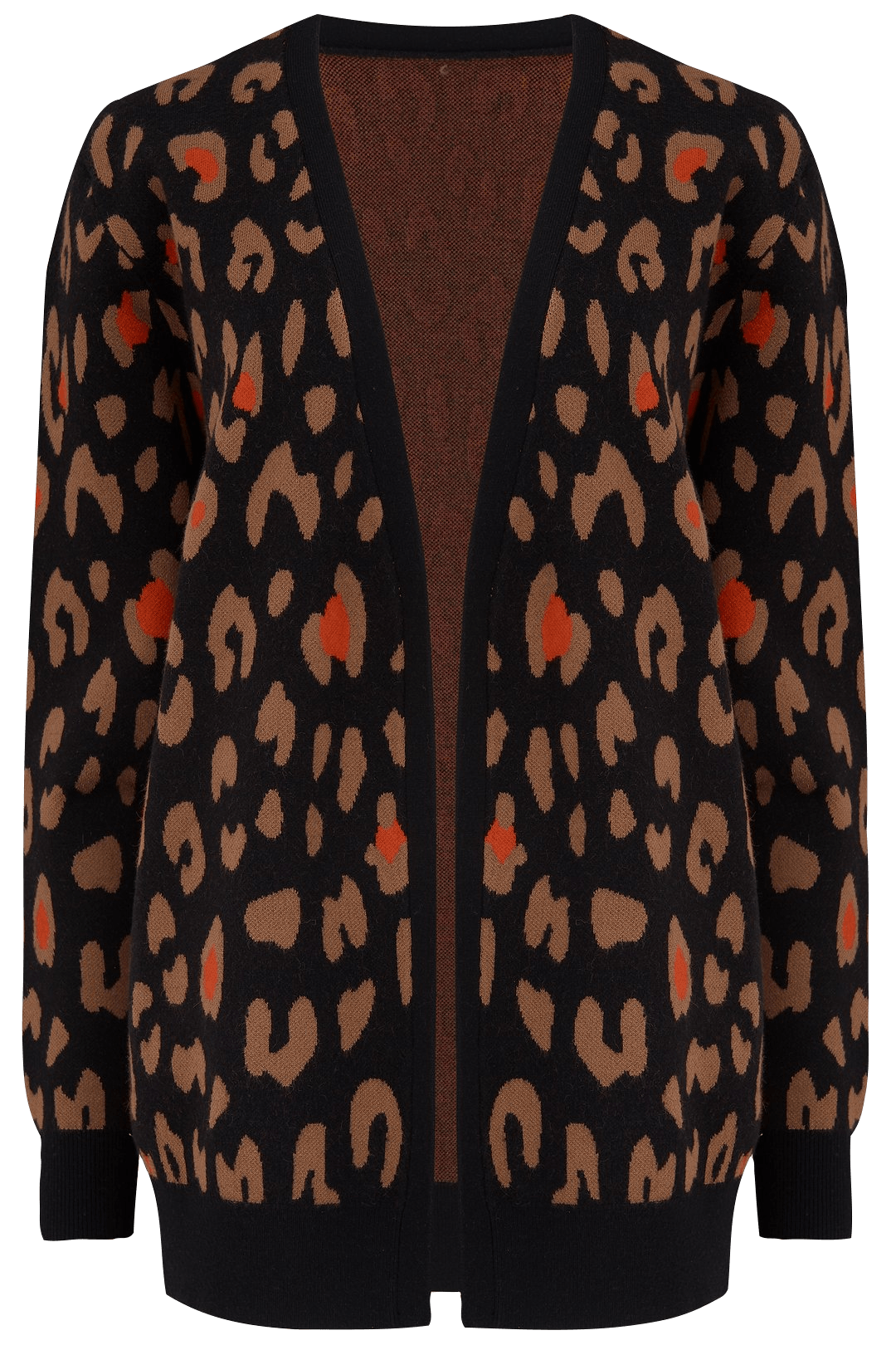 Cárdigan Leanne Negro, Color Pop Leopard - ECRU