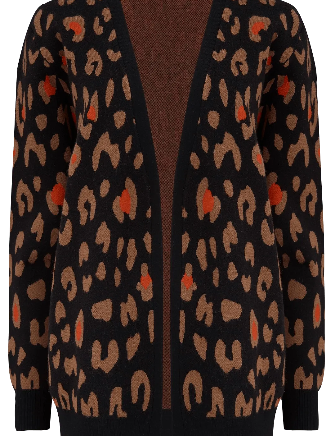 Cárdigan Leanne Negro, Color Pop Leopard - ECRU