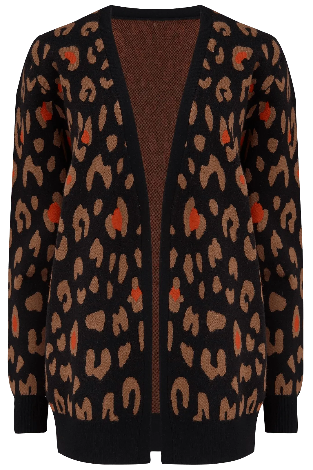 Cárdigan Leanne Negro, Color Pop Leopard - ECRU