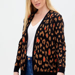 Cárdigan Leanne Negro, Color Pop Leopard - ECRU