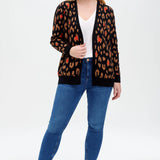 Cárdigan Leanne Negro, Color Pop Leopard - ECRU