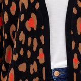 Cárdigan Leanne Negro, Color Pop Leopard - ECRU